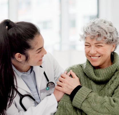 friendly doctor and patient